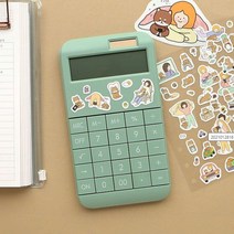 핑크풋 사무실 스마트계산기 한손 태양열 귀여운 컬러 큰버튼