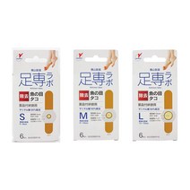 일본 요코야마 티눈밴드 티눈 굳은살 제거 밴드 6매입 S사이즈 M사이즈 L사이즈, M-6매입, 1개