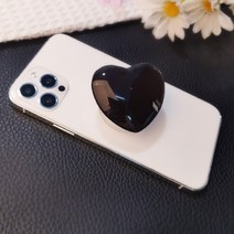 스마트폰그립톡 유니크그립톡 휴대 전화 브래킷 크리 에이 티브 텔레스코픽 손가락 버클 링 입체 크리스탈 지원 접는 그물 빨간색 여성 스타일 하이 엔드 백 스티커, 블랙 크리스탈 러브 텔레스코픽 브래킷