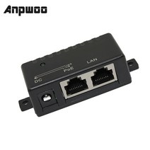 PoE 인젝터 스플리터 Anpwoo 1000mbps 5v 12v 24v 48v1a poe 인젝터 전원 분배기 ip 카메라 poe 어댑터 모듈 액세서리, 없음