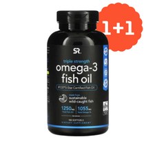 1+1 스포츠 리서치 오메가3 1250 mg 180 소프트젤 트리플 스트렝스 피쉬 오일 지방산