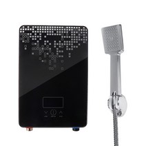 Mrosaa 6500W 220v 가정용 전기 온수기 벽걸이형 샤워기 전기순간온수기 세트, 블랙