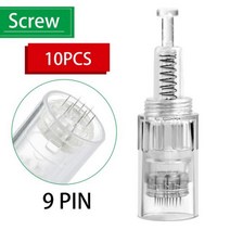 오토 MTS 니들 카트리지 100/50/20/10pcs 스크류 Pen 마이크로 닥터펜 Microneedling 9 핀/12 핀/36 핀/3D/5D Nano MYM 111906, 10개 나사 9핀