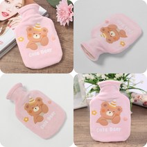 마트498 헬로베어 보온 물주머니 200ML 핑크 목어깨찜질 온수찜질팩 온수핫팩 배온열기 아랫배찜질 재활치료
