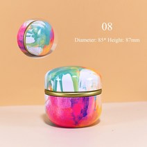 차보관 다도 가정용 밀봉 차 포장 상자휴대용 식 꽃차둥근 작은 주석 용기차 캐디, 05 08, 1개