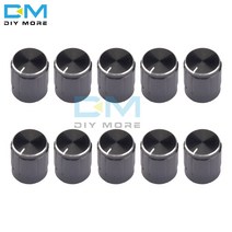 10PCS 6mm 블랙 메탈 볼륨 컨트롤 로터리 노브 널링 샤프트 포텐쇼미터 15x16.5mm 실버 톤 스위치 노브, 한개옵션0