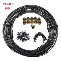 접이식 트램폴린 기구 가정용 휴대용 워터 스프링클러 야외 분무 냉각 시스템 정원 자동, 블랙 18m