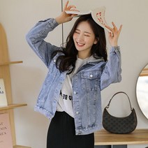 스타일온미 멀티 후드 레이어드 데님 자켓
