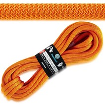 Powerful UIAA 정적 암벽 등반 로프 - 고강도 정적 클라이밍 로프 - 암벽 등산 장비 - 10.5mm 구조 로프 - 튼튼한 로프(오렌지 32), 192 Feet