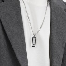 써지컬 스틸 목걸이 남자 체인 블랙 스틱 바 학생 패션 black bar