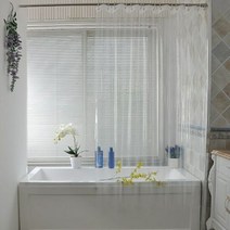 도매토피아 클린바쓰 투명 샤워커튼 호텔 화장실 욕실 물튐방..., 단품