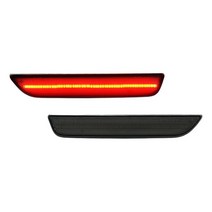 디지털 유량계 2Pcs 지우기 렌즈 후면 레드 LED 사이드 마커 램프 어셈블리 머스탱 2010 클리어런스 주차, 02 Smoked Lens