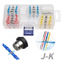 (제이케이) 방수솔더링슬리브 100pcs 세트 자동납땜 용접 열수축튜브 커넥터 크림프 단자 전선 배선, 100개