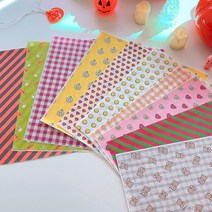 패턴 코팅 유산지 (20장 1세트), (7)허그미 하트 20장