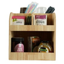 매장용 상가용 카페 커피 티백 스트로우 디스펜서 보관함 5구 p014i, 우드