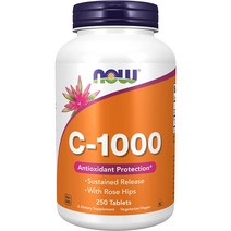 나우푸드 비타민 C 로즈힙 1000mg 지효성 항산화 250타블렛, 1개, 250정