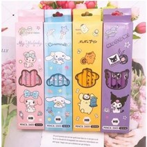 (4월 특가) 산리오연필 12P 쿠로미 시나모롤 마이멜로디 폼폼푸린 학용품 필기도구, 시나모롤(하늘색), 12개