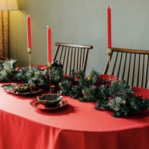[코티지] 크리스마스 무지 광목 면 테이블보 생활 방수 식탁보 국내생산, 3.홀리데이 레드, 2인 정사각 150X150