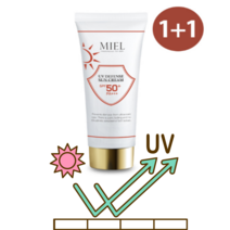 1+1 미엘 물광썬크림 톤업선크림 백탁없는선크림 60ml