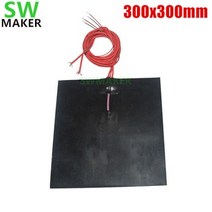 [해외] SWMAKRE 블랙 3X3MM 실리콘 난방 패드 히터 3*3 DIY REPRAP 3D 프린터 가열 침, 24V 500W