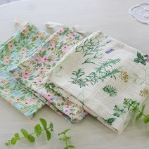 3중거즈 허브 플라워 주방타올/키친크로스 겸 매트, 카멜리아(핑크)