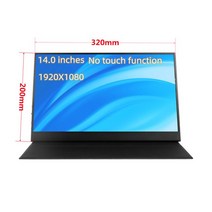 노트북 휴대용 모니터 듀얼모니터 스마트터치 패널 휴대용 모니터 15.6 " 울트라 클리어 1920x1080, 02 14.0 No touch_01 미국 플러그