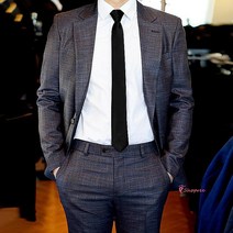 캐주얼정장 세미 수트 남자 남성 투톤블루def452