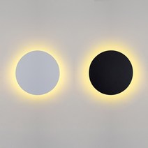 LED 원형 벽부등 써클 벽등 6W, 흑색, 전구색(노란빛)