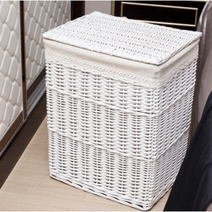 빈티지 바구니 공간관리 및 인테리어 바스켓, 옵션2 중(37cmx27cmx45cm)x1개, 1개, 화이트
