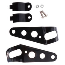 Royalways 검은 오토바이 헤드라이트 마운트 브래킷 귀 헬기 레이서-1 세트, 28-43mm, 블랙, 알루미늄