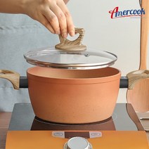 냄비세트 인덕션 겸용 주방 코팅 양수 편수 냄비 4종 세트, 테라코타 양수24cm