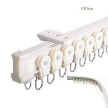 휘어지는 창 트랙 커튼 폴 레일 흰색 알루미늄 금속 합금 막대, 1.100cm ceiling mount