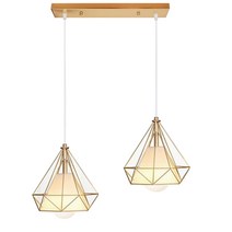 라인조명 로즈다이아2등 펜던트 LED 12w 볼램프 2개 이벤트증정 3가지색상 (블랙 로즈골드 골드) 다이아2등 다이아식탁등 다이아팬던트 led식탁2등 led식탁조명등2등 다이아, 골드-주광색 흰빛