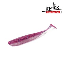 몰릭스 소프트베이트 RA 쉐드 3.8인치 광어 다운샷 광어 웜 배스 루어 낚시, 453 UV Watermel Gold Chrt