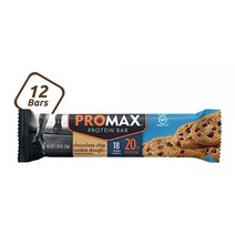 Promax 초콜릿 칩 쿠키 반죽 고단백질 20g 글루텐 프리 12개입, Chocolate chip Cookie Dough, 12 Count Pack of 1