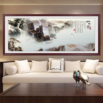동양화 자연 풍경 그림 산수화 캔버스 수묵화 액자, F