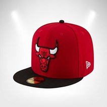 NBA 시카고 불스 남성용 투톤 59FIFTY 피티드 캡 7.375 레드