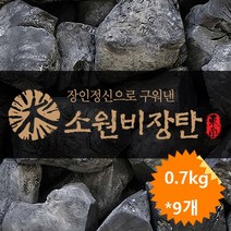 소원비장탄 참숯 캠핑용 바베큐 소포장 패키지(700g x 9개) SS사이즈