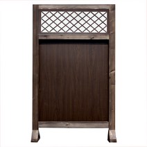 [생활의 지혜] 503-607 폭 90 x 높이 150 cm 월넛색 원목 파티션 양면 동일 디자인 찢김 방지 한지 사용 인테리어 파티션 생산 공장 비 규격 생산 가능