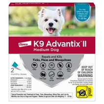 강아지 반려견 k9 advantix ii 벼룩 및 진드기 예방 1개월/2개월 [중소형견], 2개월분