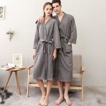 남성용 및 여성용 5 성급 호텔 목욕 가운 긴 여름 얇은 흰색 가운 흡수성 및 속건성 수건 소재 커플 목욕 가운, 사이즈 :  3XL (추천 신장 175 ~ 185 cm 체중 140 ~ 200 kg), 색상 분류 :  그레이 [남녀 공통 1 팩], NONE