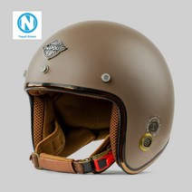 나폴리 Napoli helmet 오픈페이스 SH 루비 무광 모카베이지 안전 인증 스쿠터 바이크 헬멧 소두핏 하이바 레트로 클래식 텐덤 반모 킥보드, 기본 헬멧(무광 모카베이지)