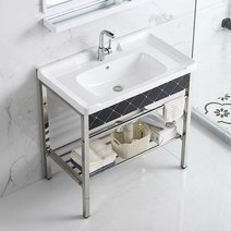 간이 세면대 하부장 탕비실 원목 수납 세면기 거울, C형71cm 냉온수 수도꼭지 세트