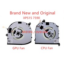 새로운 CPU GPU 냉각 팬 쿨러 델 프리시전 5540 XPS15 7590 0F01PX 0V9H8N 용, CPU and GPU Fan