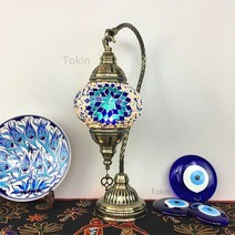 레트로 조명 램프 장식 무드등 테이블 크리스탈 모로코 복고 로맨틱 카페 터키 수제 호텔 침실 원룸 선물, 단일사이즈, 담황색