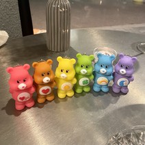 Care bear 6color 케어베어 키링 열쇠고리 백참 인형 곰돌이 어린이집선물 유치원생일선물 답례품 선물제작 이니셜키링, 오렌지