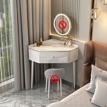 코너화장대 주니어 틈새 수납 화장대 럭셔리 침대 옆 삼각형 집 메이크업, 0.6m 한쪽 모서리 화장대(흰색), 조립하기