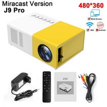 Salange J9 프로 프로젝터 1000 루멘 480x360 픽셀 3.5mm 오디오 HDMI USB 미니 LED 홈 미디어 플레이어 PK YG300, Yellow Miracast _EU 플러그