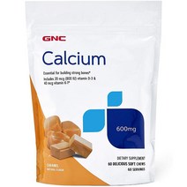 GNC Calcium 지엔씨 칼슘 카라멜 600mg 60소프트츄, 1개, 1개