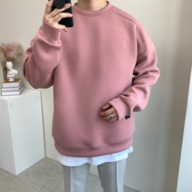 마이클로드7컬러 커플 박스 오버핏 맨투맨 소프트 네오프렌 라운드 티셔츠